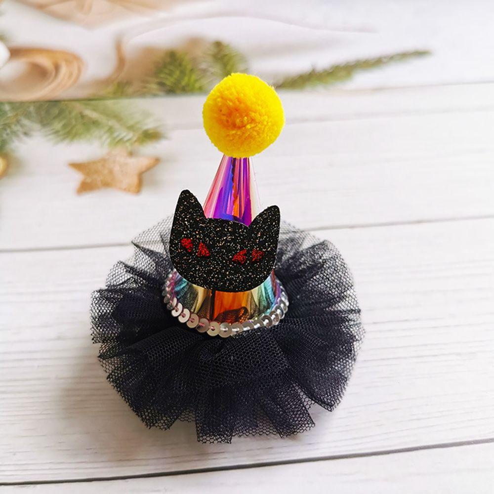 

Lace Cartoon Glowing Halloween Hat Hair Clip Halloween Headwear Hair Accessories Children Hairpin B