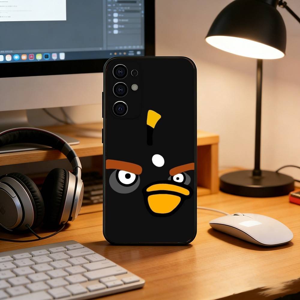 Funny Cartoon A-Angry B-Birds Phone Case For Samsung S25,S24,S21,S22,S23,S30,Ultra,S20,Plus,Fe,Soft Silicone Black Cover