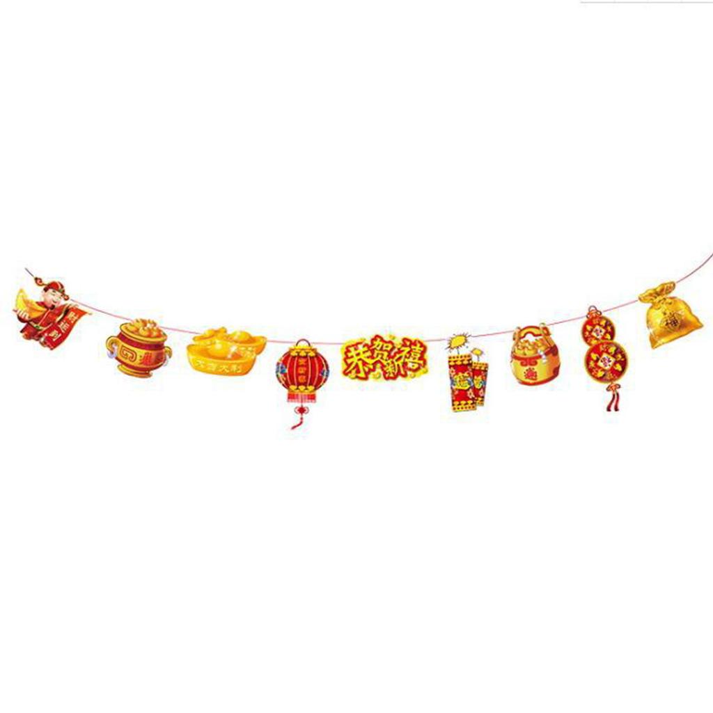 New Year'S Day Party Decoration Laqi Yuanbao God Of Wealth Gong Xi Fa Cai Paper Latte Flower Spot