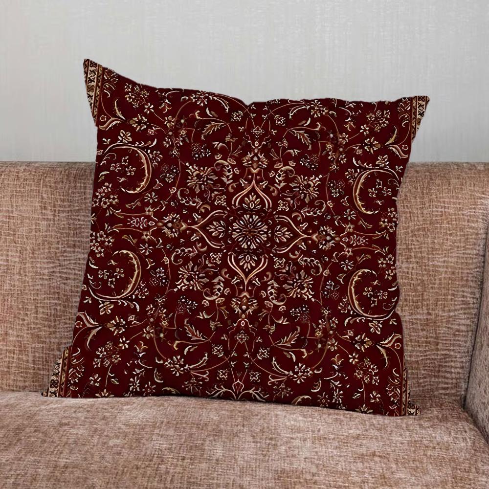 Persian Carpet Floral Pattern Pillow Case For Home Bedroom Car Office Decoration Living Room Sofa Cushion Cover Suitable