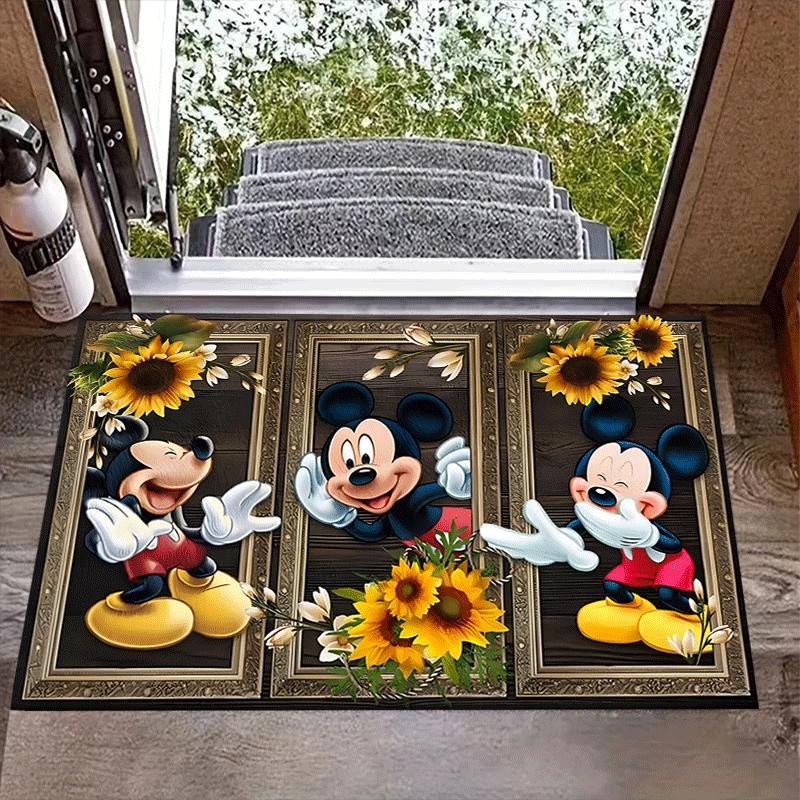 

1pc Sunflower Mickey Rug Anti Slip, Non Shedding, Ideal for Living, Bedroom & Laundry Handcrafted Home Decor 60cm by 90cm