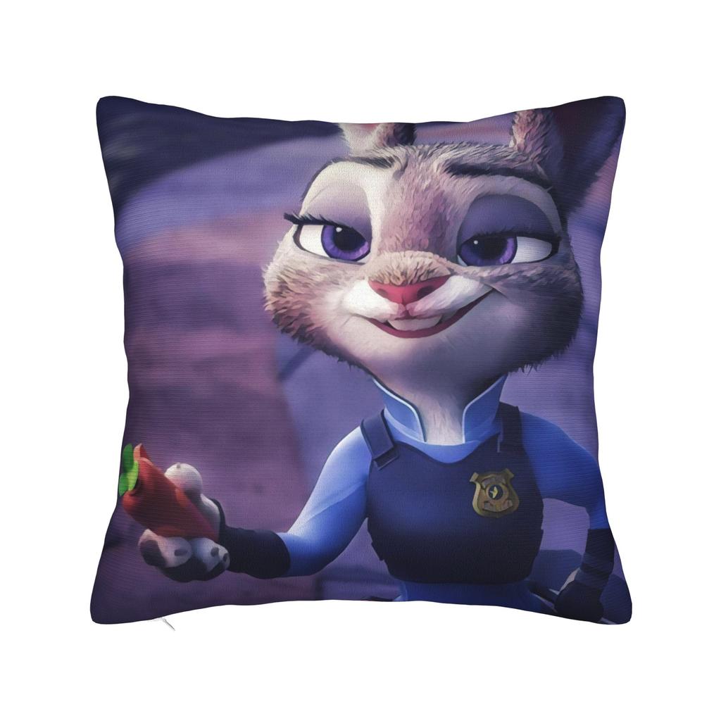 Gary Judy Nick Quadratische Kissenbezüge Zootopia Film Kissenbezüge Modischer Dekorativer Kissenbezug mit Reißverschluss für das Bett 18"
