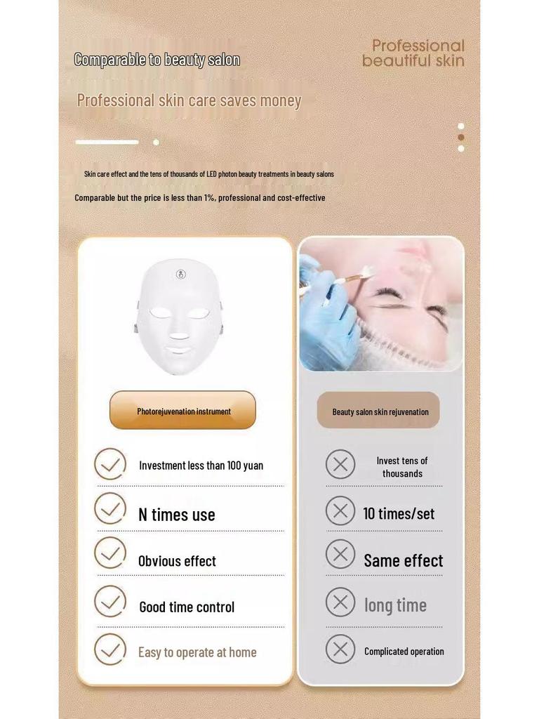Multicolor LED Touchscreen Beauty Mask for Facial Rejuvenation