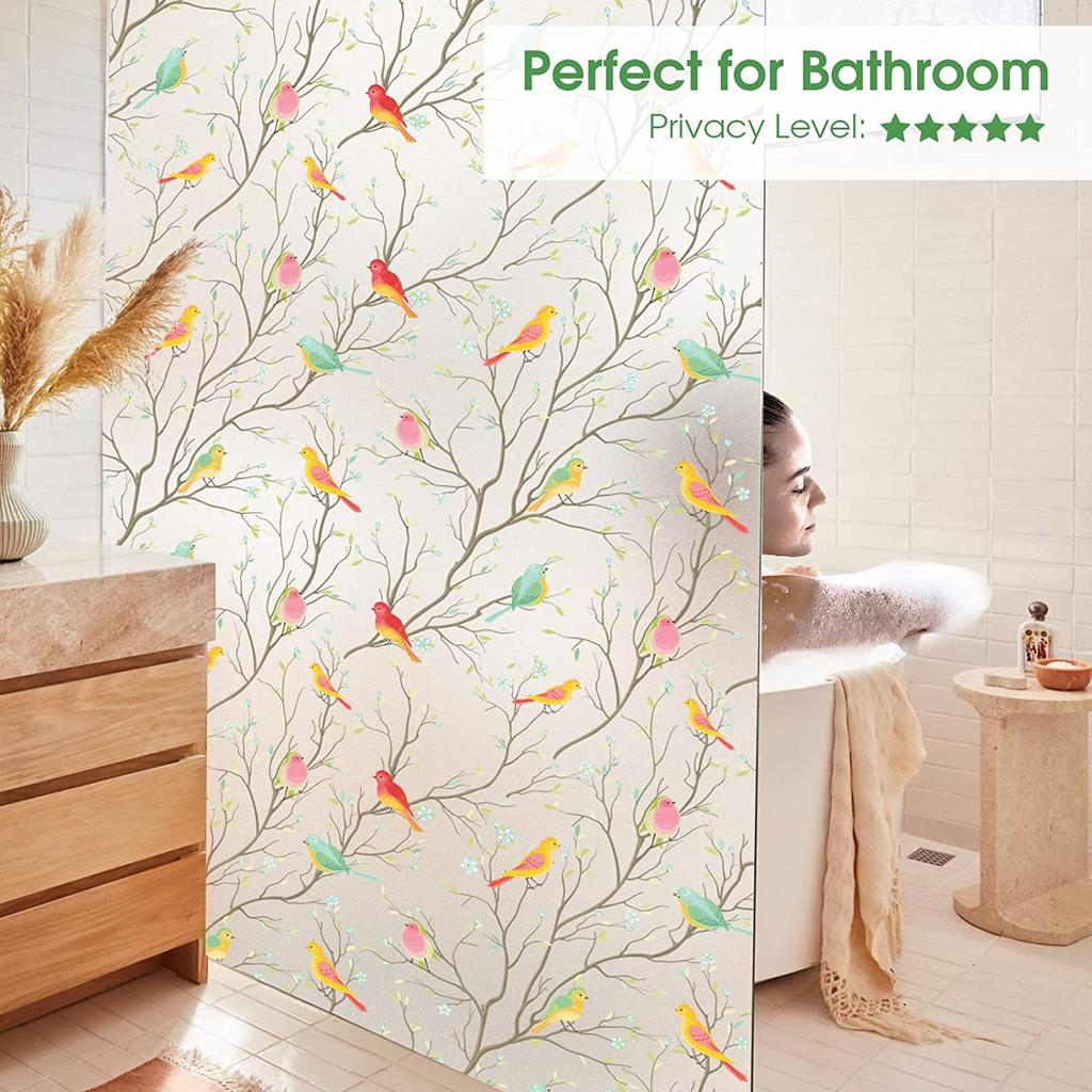Pellicola per Vetri Colorati Privacy Statica Senza Colla Oscurante Solare Blocco Calore Controllo Calore Decorativa
