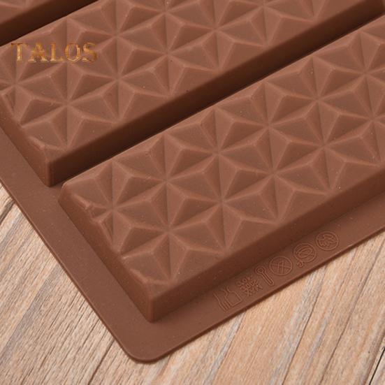 Molde de Chocolate de 6 cavidades, molde de barra de caramelo de silicona con forma Rectangular, molde antiadherente para gofres, tarta de queso, pudín, pastel, postre