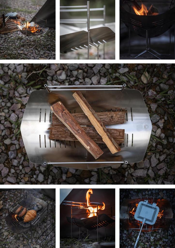 Camping Moon A4 Type Solo Grill Bonfire Stand Solo Bonfire Stand Bonfire Grill Stainless Steel 304 Canvas Case (CAMPING MOON) SOLO-A4