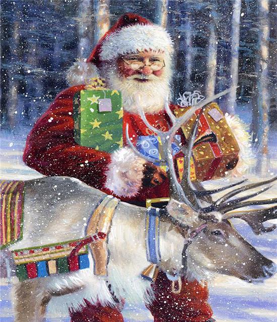 

Ruopoty DIY рамка для рисования по номерам, фигурка Санта-Клауса, акрил на холсте, настенная картина по номерам, зимний Рождественский подарок 40x50cm NO Frame