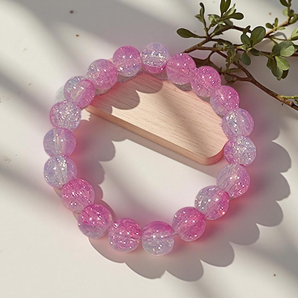 Summer Special Two-Tone Glass Beads Floral Bracelet – Luxurious & Soft Design for Women and Students