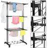 Springos ® Foldable Vertical Clothes Dryer with 3 Levels and 24 Bars - Large Drying Capacity, 17 M² Drying Surface