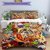 3pcs Anime Cartoon Food Themed Comforter Set with One Quilt Cover and Two Pillowcases (No Core), Perfect for Bedroom and Guest Room Decoration - Festi