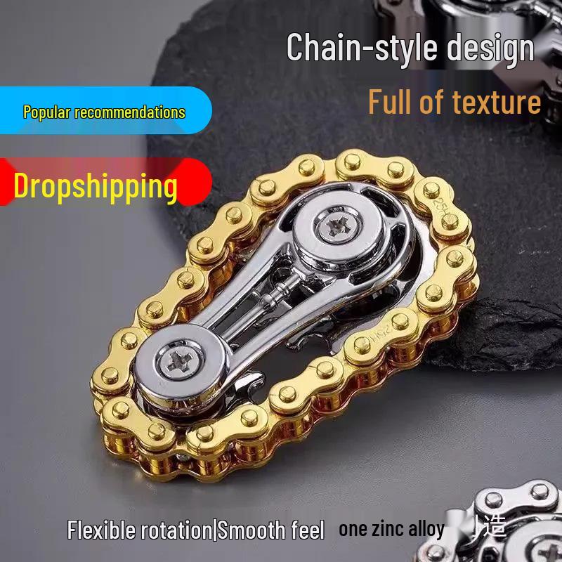 

Metal Gear Wheel Finger Chain Fidget Spinner - Stress Relief Toy