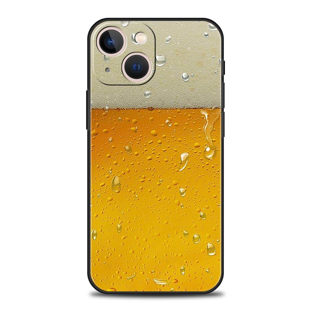 Alkohol Sommer Blase Für iPhone 11 12 13 15 14 Pro Max Handyhülle X XR XS 7 8 Plus SE 2020 Luxus Schwarz Silikon Hülle Funda