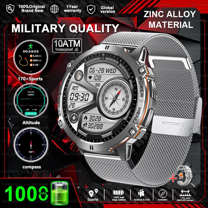 New T-REX3 1000mAh Large Battery Durable Adult Smart Watch GPS Compass Altimeter 10ATM Waterproof BT Call Sports Smartwatch Men