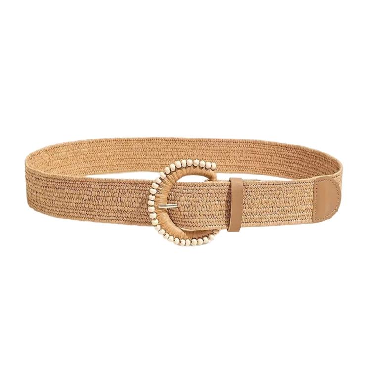 

Elegant Khaki Straw Belt Stylish Outfits for Fashion Trendsetting Everyday Wear Straw Waistband абрикосовый