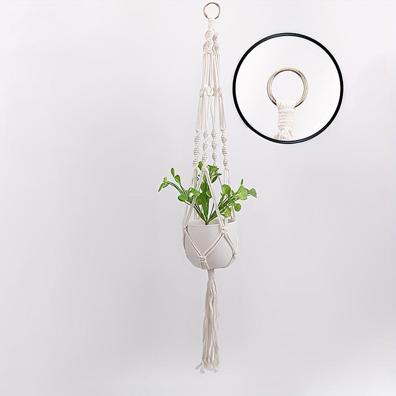 1PC Flower Pot Net Bag Plant Greening Hanging Basket Hanger Cotton Hemp Rope Handmade Cotton Rope Braided Sling