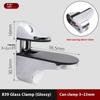 1pcs Adjustable Wood/Glass Shelf Support Clips Zinc Alloy Shelves Brackets With Anti-Slip Pads, Partition Clamps For Bathroom