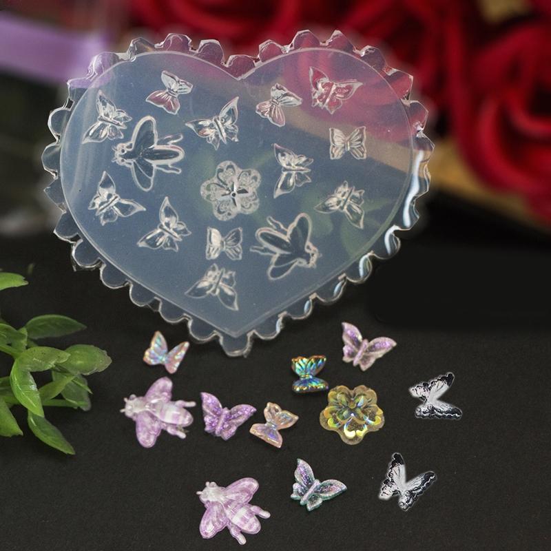 3D Nail Art Mold Silicone Nail Art Cabochon Decortive Mold Nail Art Making Tools Silicone Carved Mold Template Moulds