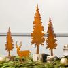 1pc Rustic Metal Spruce Tree and Elk Ornaments - Hunting Decor and Gifts for Christmas and New Year's Decoration