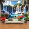 Tropischer Wasserfall Wandteppich Üppige Landschaft Wandkunst Naturparadies Raumdekoration Tropische Oase Schlafzimmerdekoration