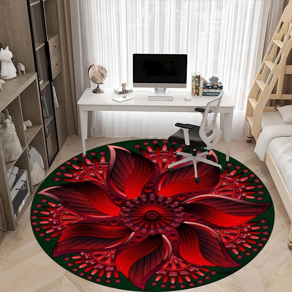 1 Stück Blumiges Mandala Stuhlteppich für das Büro, Weiche Flanell-Überwurfmatte, Perfekt für Büro, Feiertagsparty Dekoration Wahl yy251113162