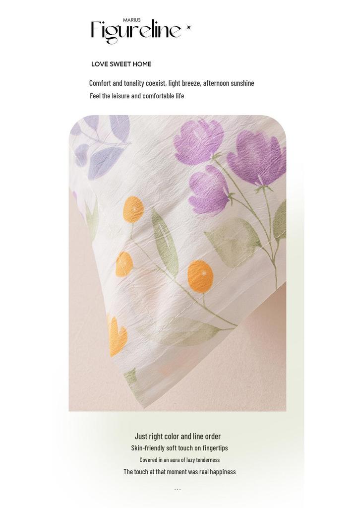 Washable Cotton Long Pillowcase 48x150cm - Single Piece Cover for Double Pillow Core