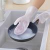 2-in-1 Magic Silicone Dishwashing Gloves, Reusable Rubber Gloves, Home Kitchen Cleaning Tools, Dishwashing, Bathroom, Car