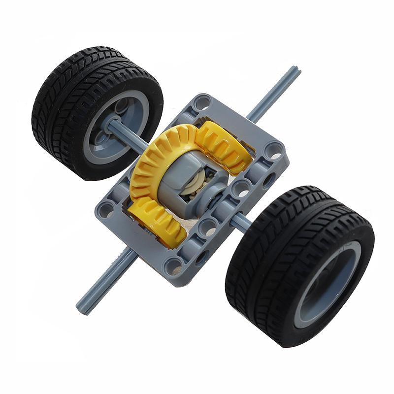 Building Blocks Drive Car Front Back Suspension Steering System Differential Gears Self-Locking Bricks MOC Technical Parts
