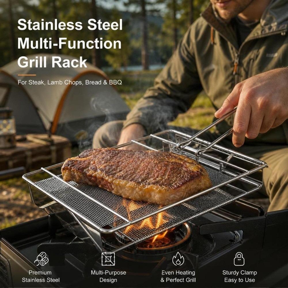 Handheld Outdoor Toast Toaster Rack Foldable Bread Rack Toast Bread Grill Rack Meat Skewers