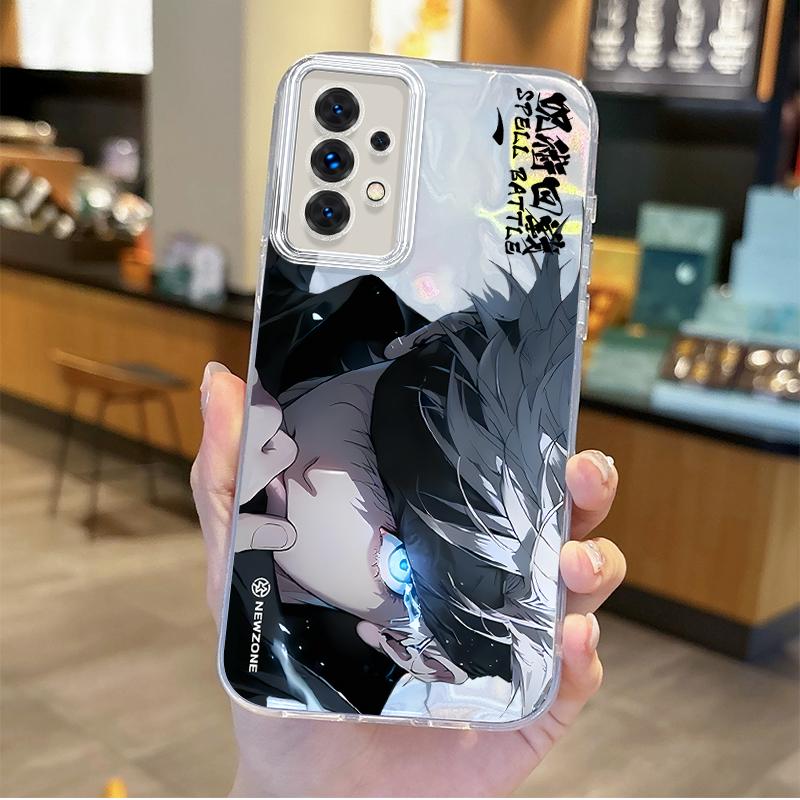 Jujutsu Kaisen Satoru Gojo Telefoonhoesje voor Samsung Galaxy S24 S23 S22 S21 Plus Ultra A73 A72 A71 A55 A54 A53 Hard Stofdicht Hoesje