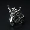 Retro Punk Men's Titanium Steel Cast Zodiac Sheep Shape Ring
