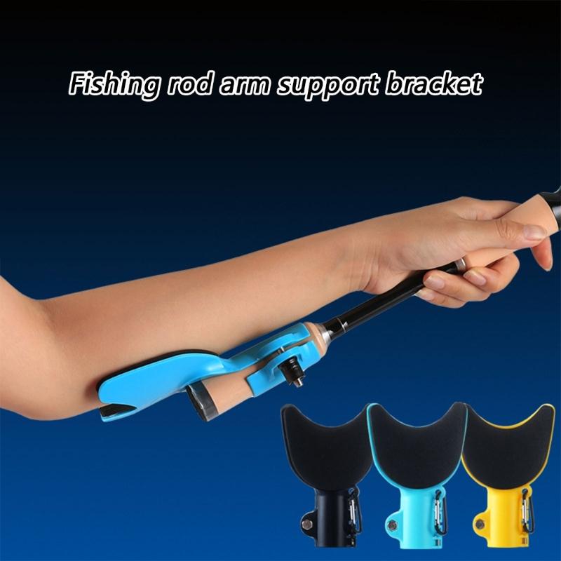 Fishing Rod Holder Rest Nonslip Stand Wrist Support Bracket with Comfortable Elbow Pad Rotating Rod Arm Protector