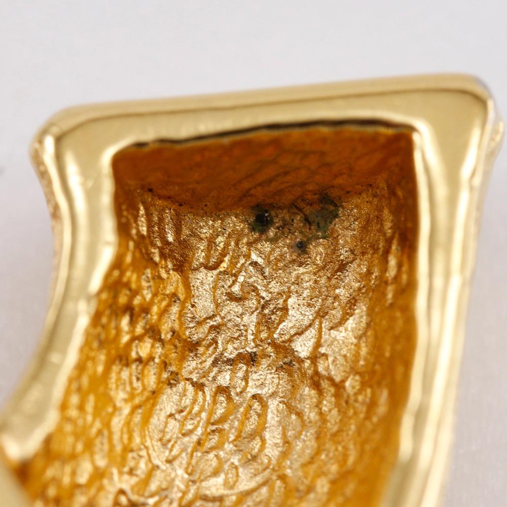 Chanel Bamboo COCO Mark Brooch Vintage Plated Gold 35g Women Used