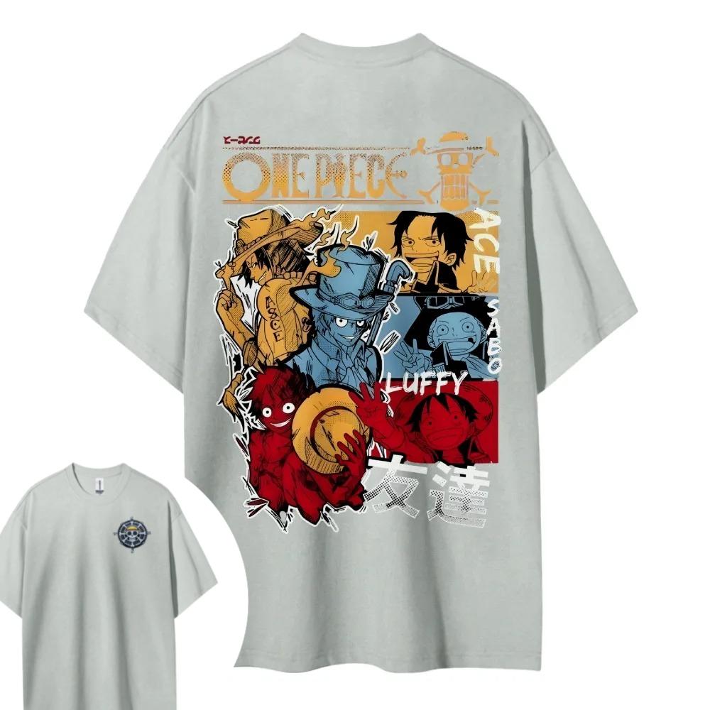 ONE PIECE Three Brothers Short Sleeve Mens and Womens Same Comfortable Short Sleeve Couples Casual Short Sleeve Popular Top