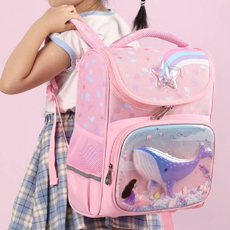 Large Capacity Children's School Bag For 1st-3rd Grade Unisex Animal Pattern Comfortable Shoulder Straps