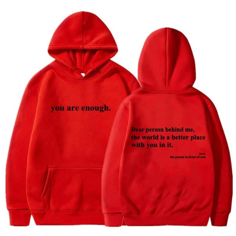 Dear people, the world behind me is better, you are enough pullover, new fashion warm clothing