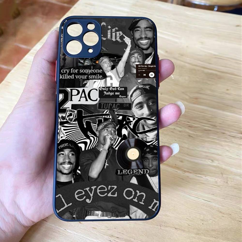 Rapper 2Pac Singer Tupac Cover For iPhone X XS 11 12 13 14 15 16 pro MAX mini Phone Case Matte shockproof