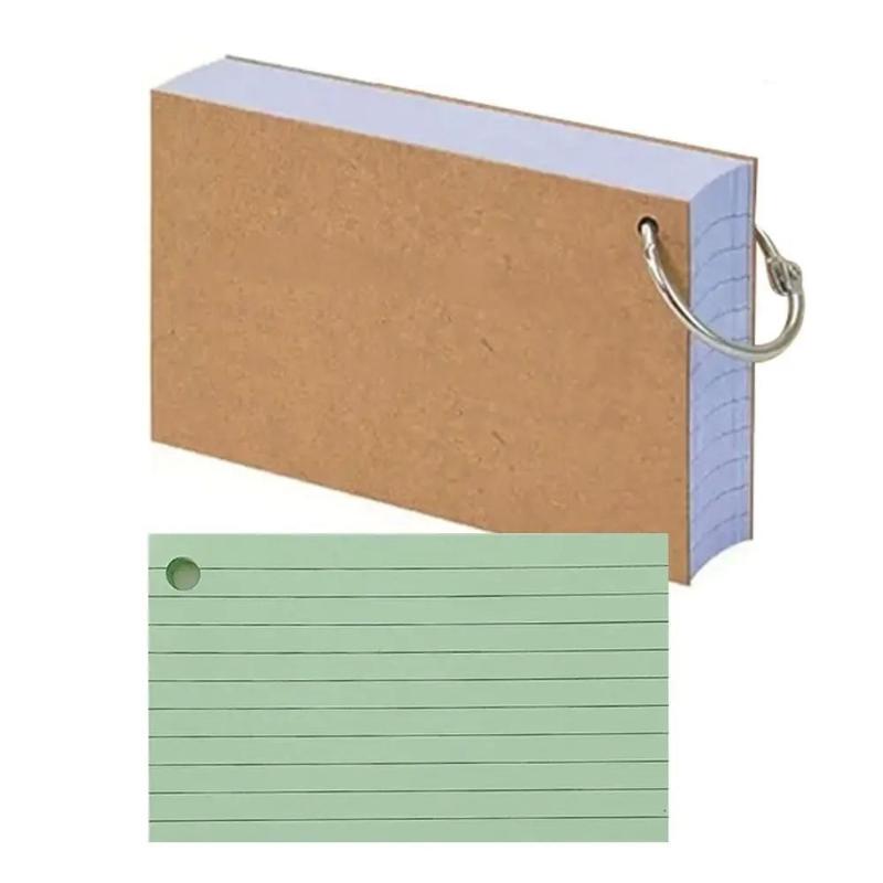 50Pages Loose-Leaf Horizontal Line Index Cards Binder-Compatible Flash Revision Cards Study Office Note Pads For School & Work