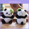 Cute Panda Plush Doll With Short Velvet Fur For School Bag Accessories