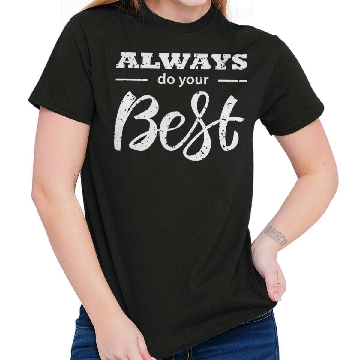 Always Do Your Best Fitness Yoga Gym Gift Womens Graphic Crewneck T Shirt Tee XXL