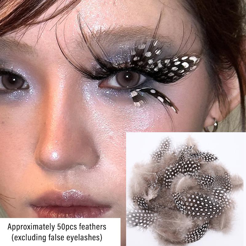 Extra Long Spotted Eyelashes Decor Creative Art Butterfly False Eyelashes Makeup DIY Lashes for Stage Performance Festival Party