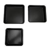 Square Cake Pan Carbon Steel Nonstick Reinforced Wide Edges Stackable Square Cake Pan for Brownies Cookies Black 3pcs