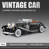 Modelo de Coche Clásico 500K 1:24 Aleación Simulación Vintage Clásico Coche Modelo Decoración Regalo Coche de Juguete Regalo para Niño