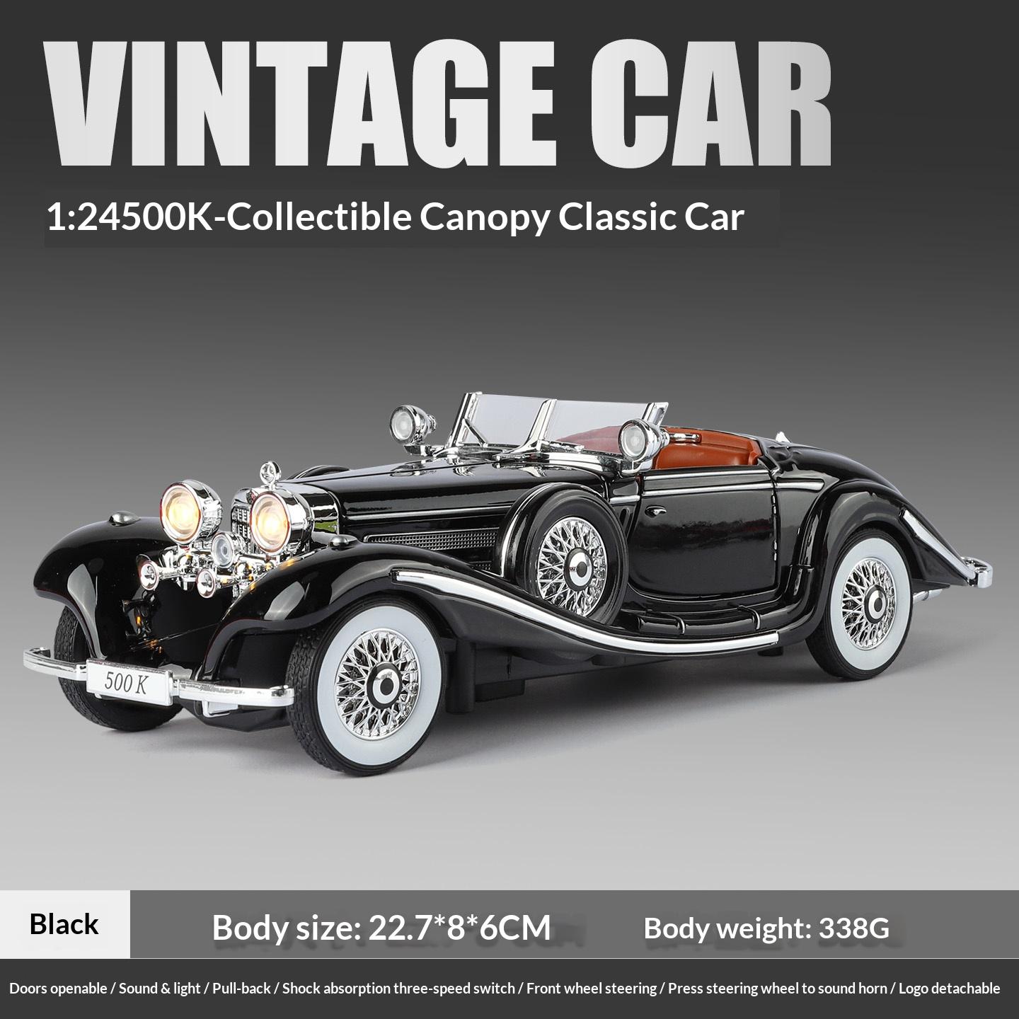 Klassisches 500K Automodell 1:24 Legierung Simulation Vintage Klassisches Auto Modell Dekoration Geschenk Spielzeugauto Junge Geschenk