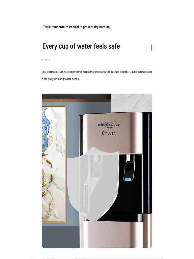 Qinyuan Intelligenter vertikaler Wasserspender: Bodenmontiert, Dual-Use für Tee, Kühlung & Heizung, Vollautomatisch für den Heimgebrauch