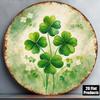 1pc Vintage Four Leaf Clover Round Tin Sign 8x8in Retro Irish Luck Metal Wall Plaque 2D Flat Decor For Bar Cafe Restaurant Office Home