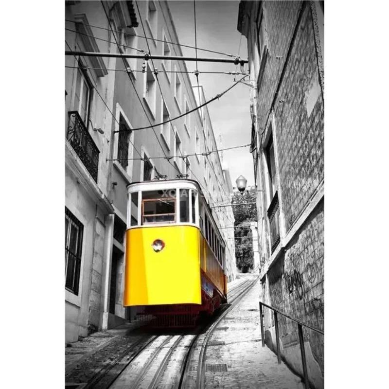 Nordic City Scenery Canvas Painting Yellow Wall Art Poster For Living Room Photograph European Landscape Picture Home Decor