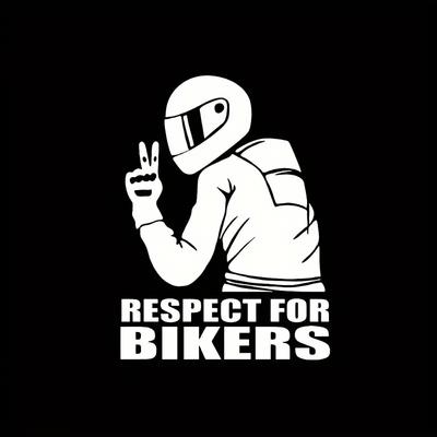 1 Stück PVC Respect Biker Aufkleber - Reflektierender Motorradaufkleber für Karosserie Helm Langlebiger und Wetterfester Vinyl Motorradaufkleber