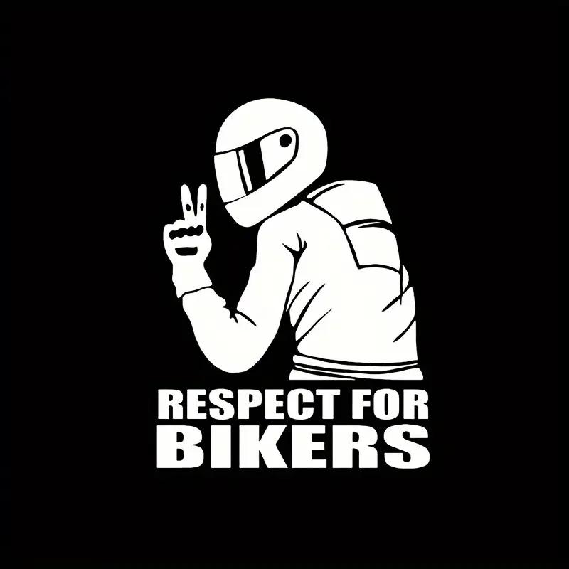 

1 шт. ПВХ Наклейка Respect Biker - Светоотражающая наклейка на мотоцикл для кузова шлема, прочная и атмосферостойкая виниловая наклейка на мотоцикл