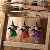 Halloween Hängende Hexe Dekoration Kleine Fliegende Hexe Glocken Ornament mit Besen Und Tutu