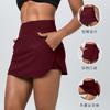 High-Waisted Quick-Dry Tennis Skirt Women Running Yoga Fitness Sporty Short With Built-in Shorts
